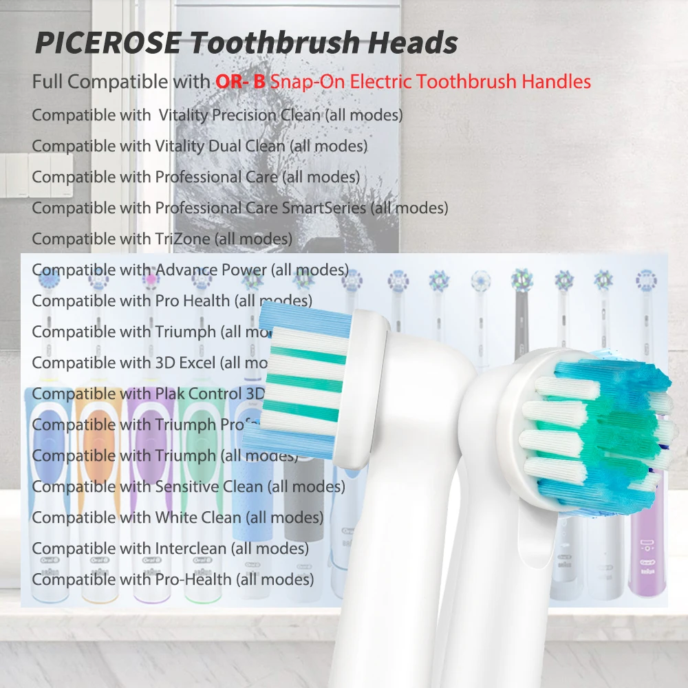 Generic Replacement Toothbrush Heads Suitable for Pro500/1000/1500/3000/3757/5000/7000/75