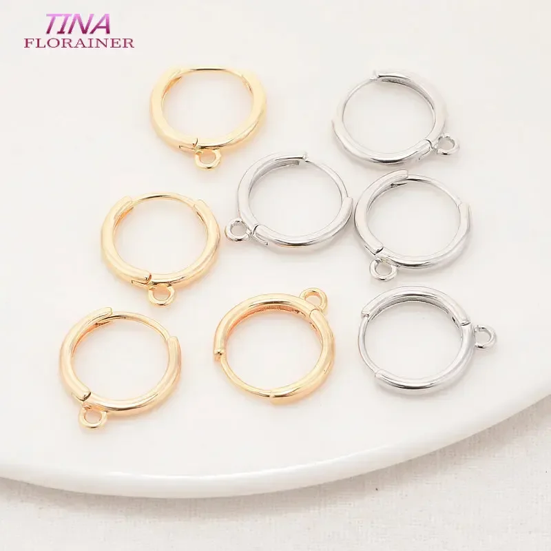10PCS 14*16MM 14K Gold Color Brass Round Loop  Earrings Hoops High Quality Jewelry Making Supplies Diy Findings Accessories