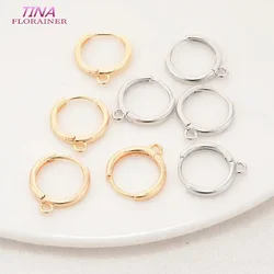 10PCS 14*16MM 14K Gold Color Brass Round Loop  Earrings Hoops High Quality Jewelry Making Supplies Diy Findings Accessories