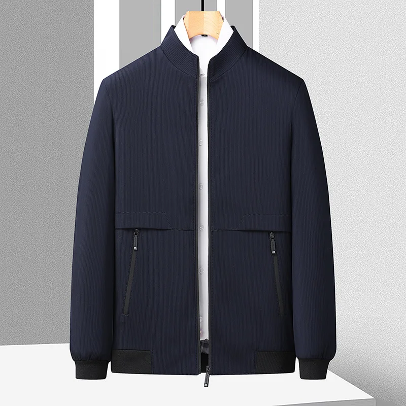 Men's Jacket Spring and Autumn New Men's Business Casual Jacket All-match Pure Color Middle-aged Father