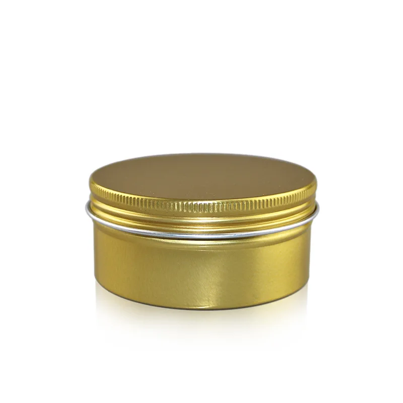 

30/50/60/80/100/150g ML refillable box gold empty round aluminum metal tin cans cosmetic cream DIY jar tea gold Aluminum Pot