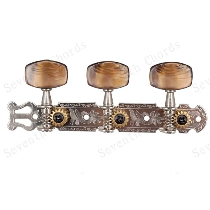 セット 3R3L コーヒービッグスクエアヘッド弦チューナーチューニングペグキーマシンヘッドアコースティックギター交換部品