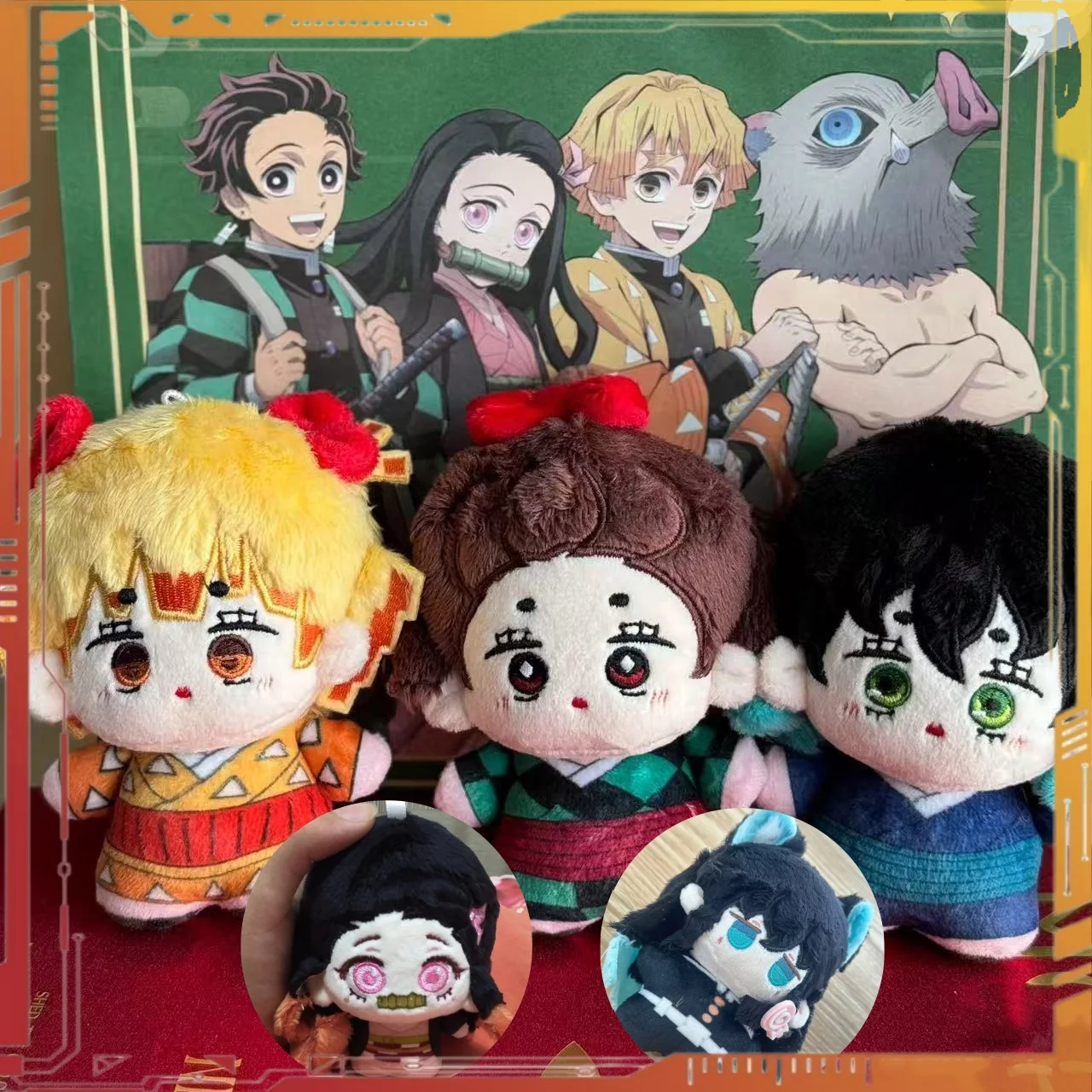 

10 см плюшевая кукла Demon Slayer Zipang Inosuke Kamado Tanjirou Zenitsu Agatsuma Tokito Muichiro хлопковая кукла аниме кулон Рождество