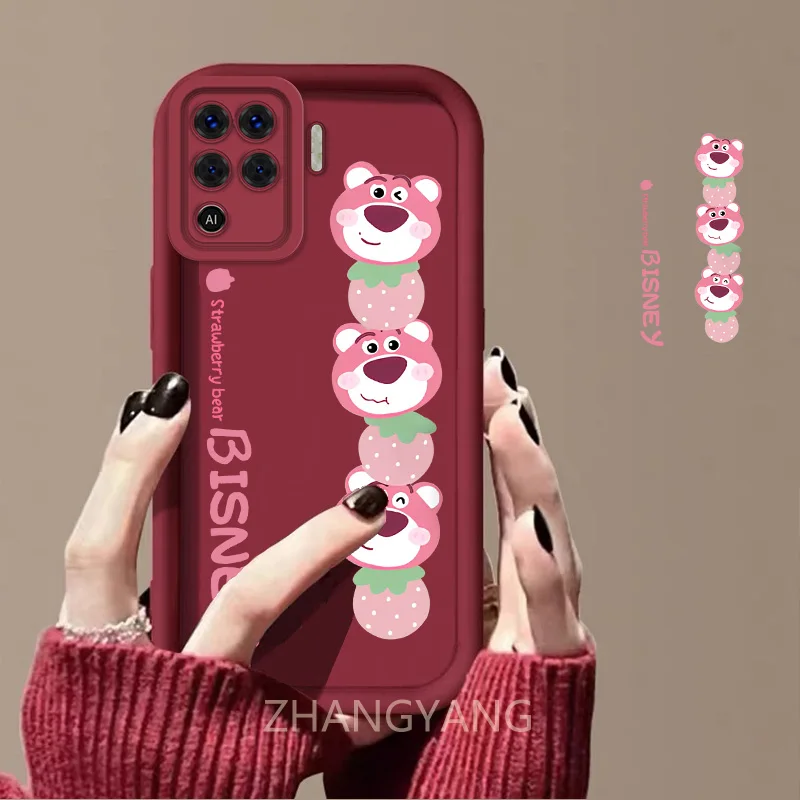 Case For OPPO A94 4G Reno 5F Cute cartoon bear phone case with silicone TPU soft case anti drop and shockproof phone camera full image 2