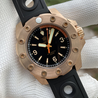 Solid Bronze Watch STEELDIVE SD1948S 44.5mm Case Black Dial C3 Green Luminous 1000M Waterproof Mens NH35 Mechanical Dive Watches