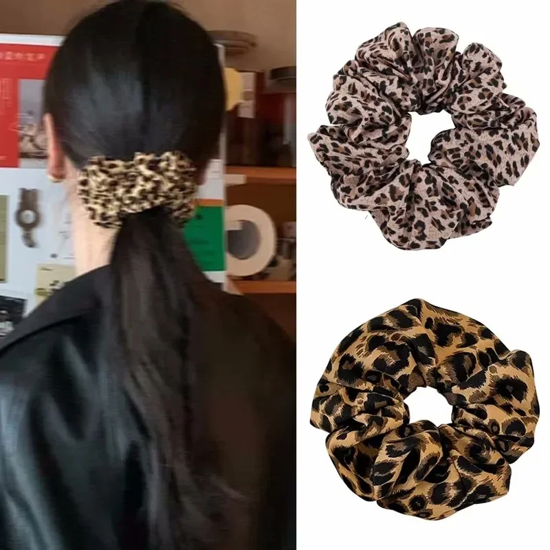 

Leopard Print Scrunchies Hair Tie Hair Rope High Elasticity Elastic Hair Band Ponytail Holder Elegant Women Hairs Accessories