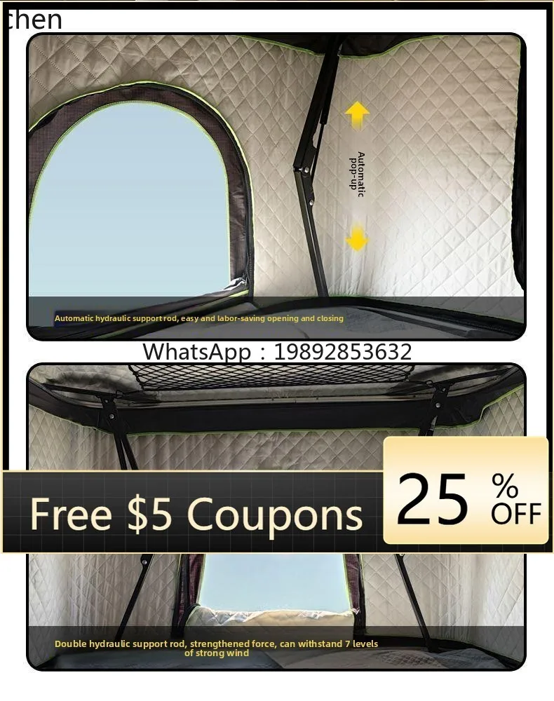 

hard shell roof tent fully automatic folding coupe car load off-road outdoor camping self-driving tour