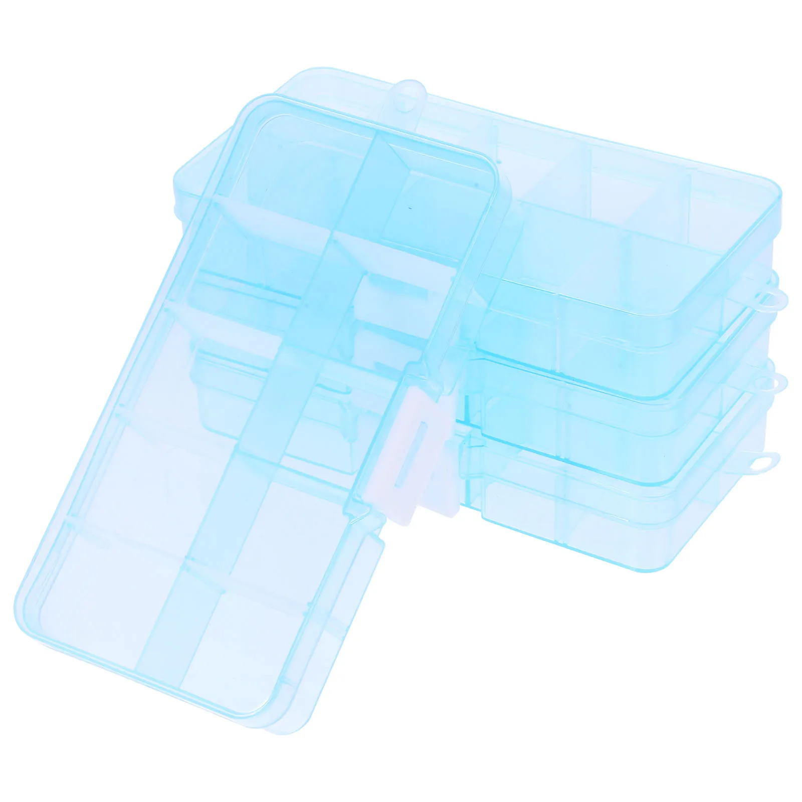 

4pcs Storage Box Clear Plastic Jewelry Organizer Multi Compartment Divider Small Parts Container Makeup Brush Holder