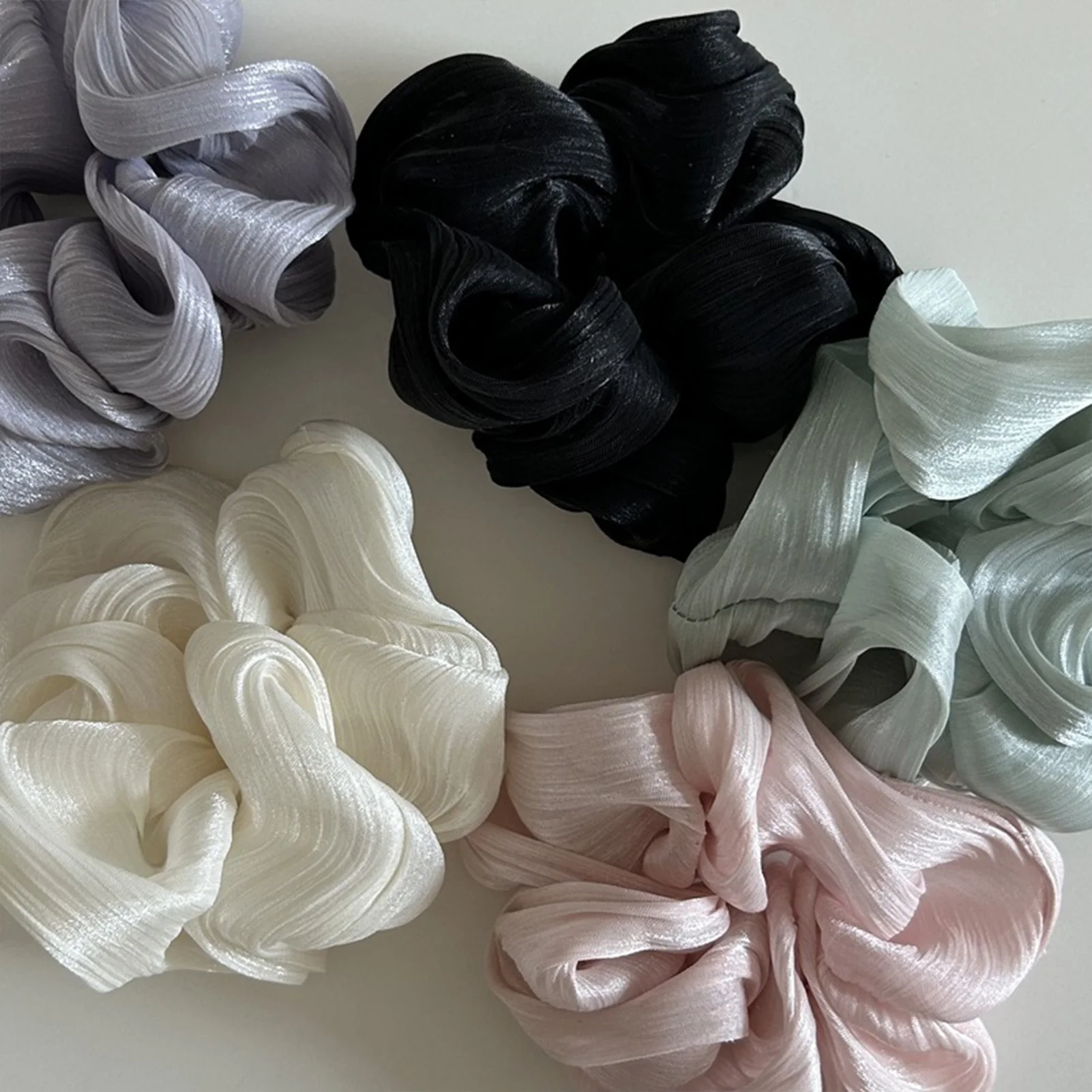 Korean-style Hair Tie Fashionable Pearlescent Large Intestine Headband For Women Girls Student Daily Life Headwear Hair Ring