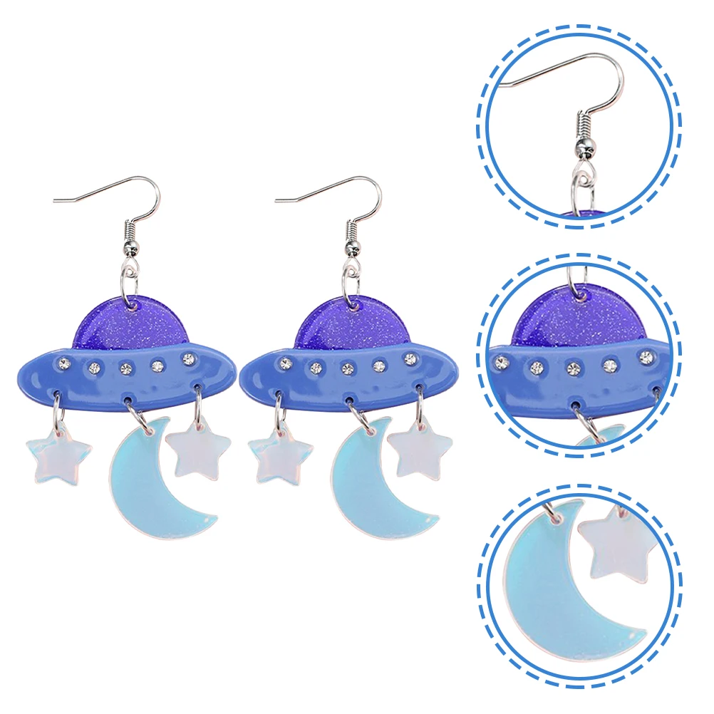 

Moon Earrings Costume for Women Women's Acrylic Dangling Dangle Aesthetic Cute Girls