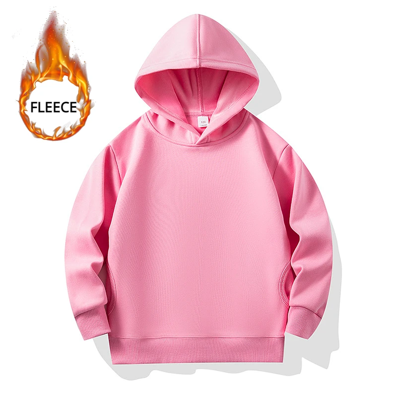 

School Kids Pullovers Boys Hoodies Autumn Winter Fleece Casual Active Swearshirt for Girls 2-10 Years Teen Children Tops Clothes