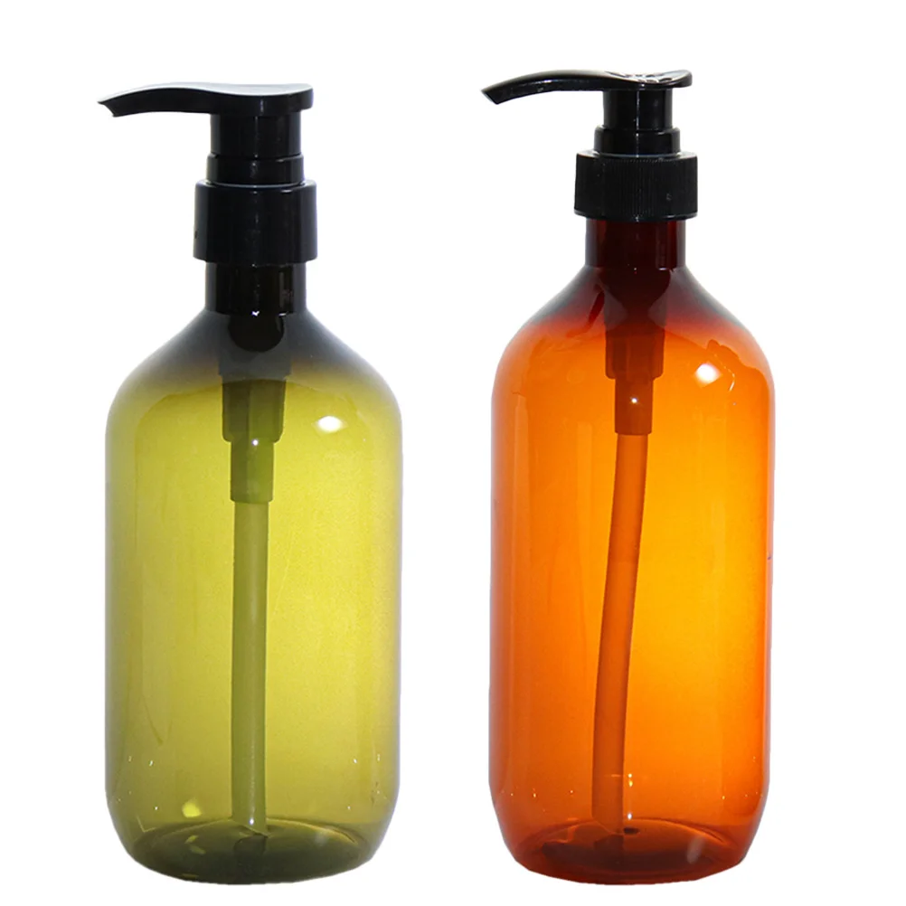 

2pcs 500Ml Refillable Shampoo Bottle Pump Dispenser For Bathroom Kitchen Travel Soap Dispenser Hand Soap Bottle Skincare Tool