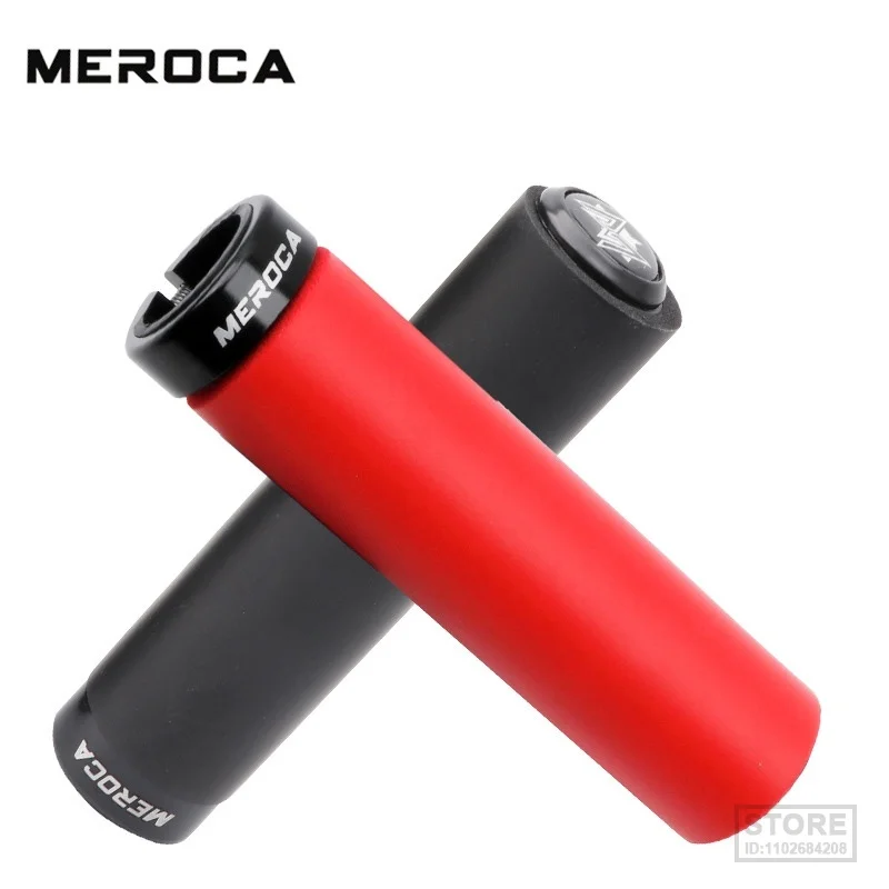 MEROCA 130mm Mountain Bike Shock-absorbing Handlebar Grip Non-Slip Silica Soft Grips Bicycle Lockable 