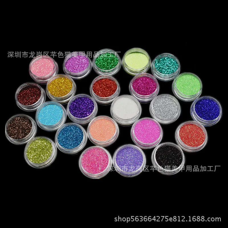 12 colors crystal clay material glitter Nail glitter 24 colors nail glitter sequin hexagonal small sequin glitter