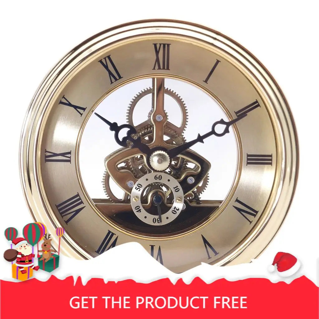3D Small Wall Clock Retro Gold Table Clocks Wall Home Decor Shabby Chic Accessories Metal Transparent Movement Reloj Gift FZ993