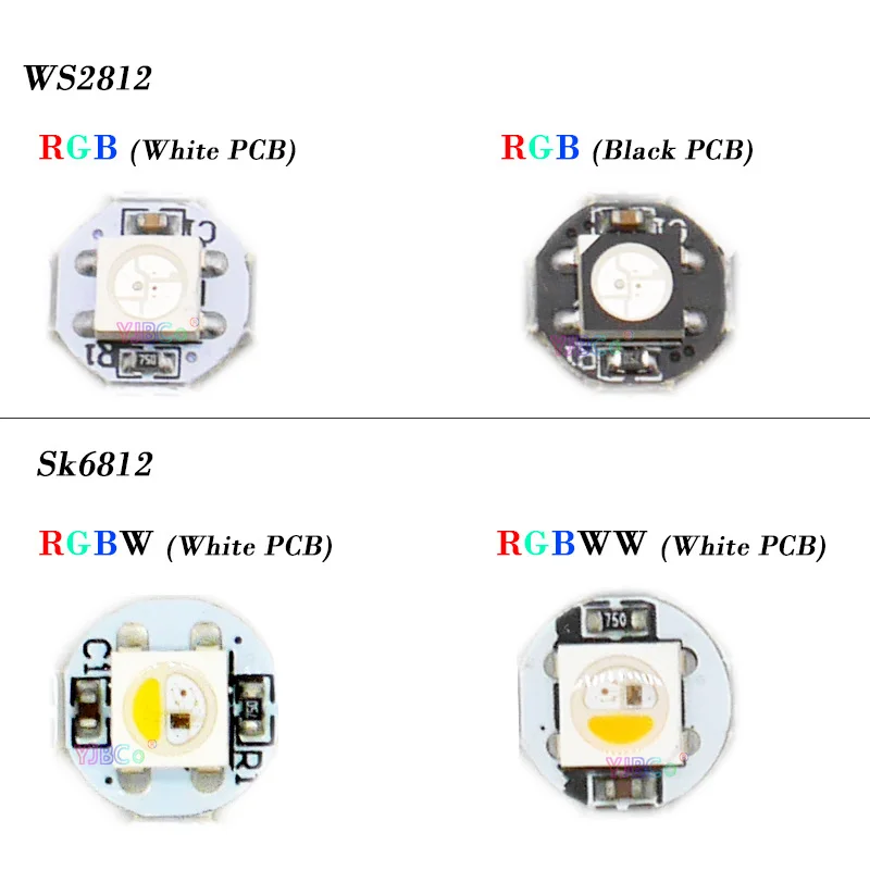 

100pcs 5050 RGB/RGBW/RGBWW 4 in 1 WS2812B LED Chips&Heatsink Built-in WS2811 IC/SK6812 IC LED Board 5V Digital Pixels modules