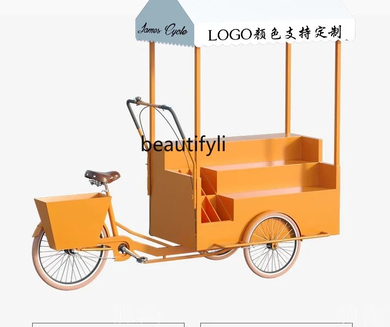 

Outdoor mobile stall cart Store promotion display car Night market stall snack cart