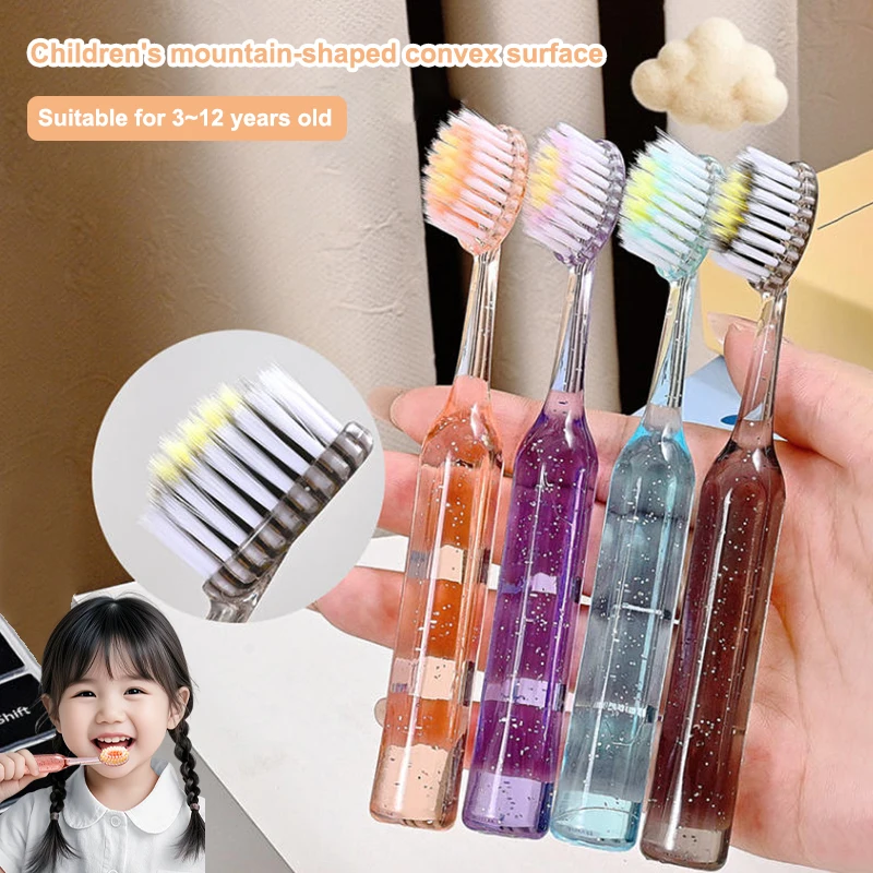 

2Pcs Convex Surface Children's Toothbrush Soft Bristle Teeth Brushes For 3-12 Years Old Kids Toothbrushes Dental Oral Care
