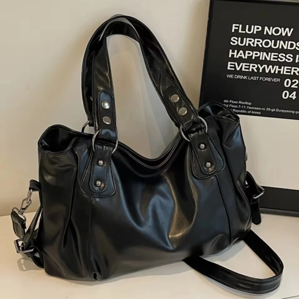 Retro marca espaçosa bolsa de ombro feminino luxo cor sólida clássico crossbody saco grande capacidade estilo macio couro do plu