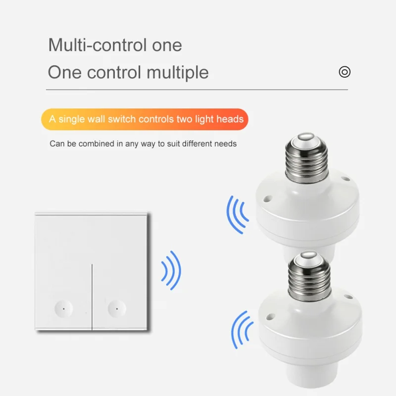 Rf 433 mhz bezprzewodowe żarówki inteligentna żarówka Adapter AC90-265V E27 uchwyt lampy do użytku z 433 MHz bezprzewodowy pilot zdalnego sterowania