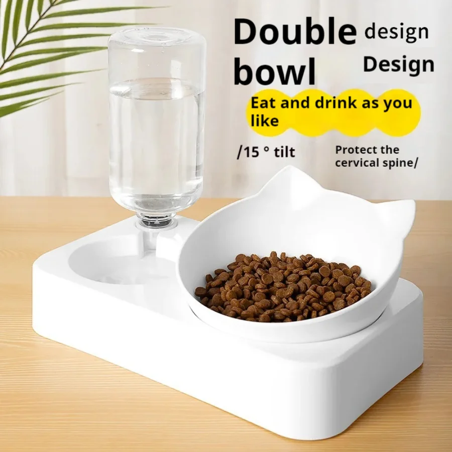 Cat accessories Bowl Water and Food Integrated Feeder, Dog Food Anti Knock, Automatic Drinking of Cat and Pet Supplies