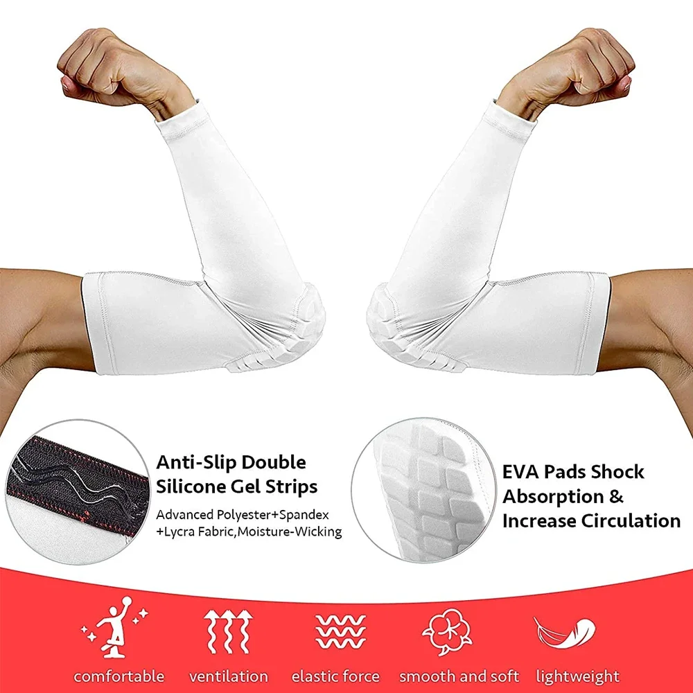 Kids/Youth Sports Honeycomb Compression Elbow Pads Guards Protective Gear for Basketball, Baseball, Football, Volleyball,Cycling