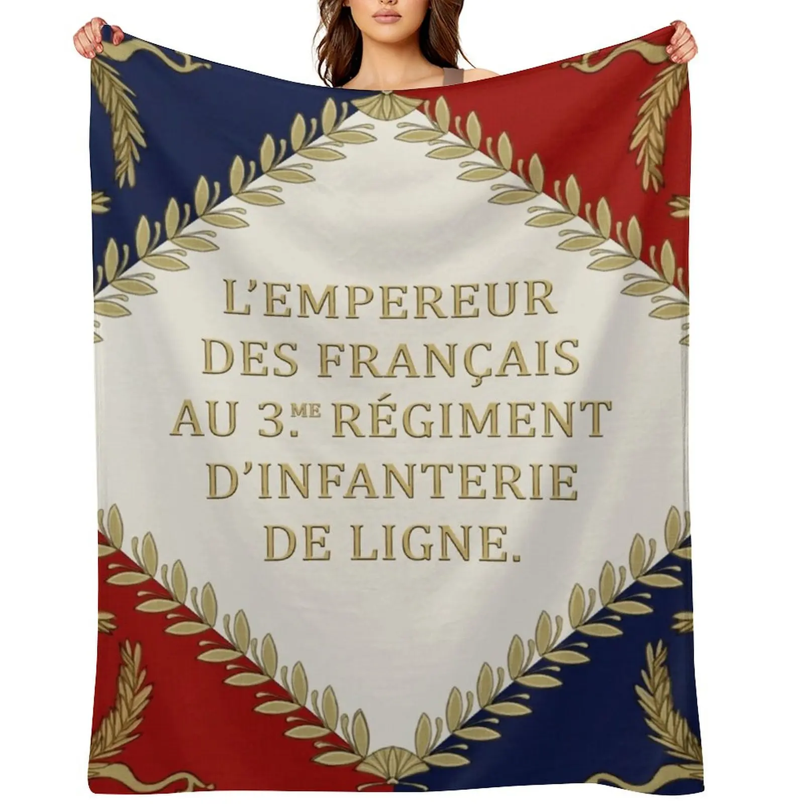 

Napoleonic French regimental flag '3me' 1804 Throw Blanket Plaid on the sofa halloween Decorative Throw Decoratives Blankets