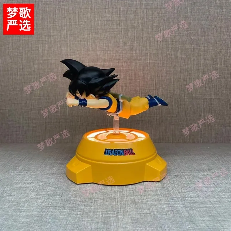 New 14CM Dragon Ball Son Goku Anime Figures Goku Rotate Night Light Figurine PVC Statue Desktop Room Collection Model Toys Gifts