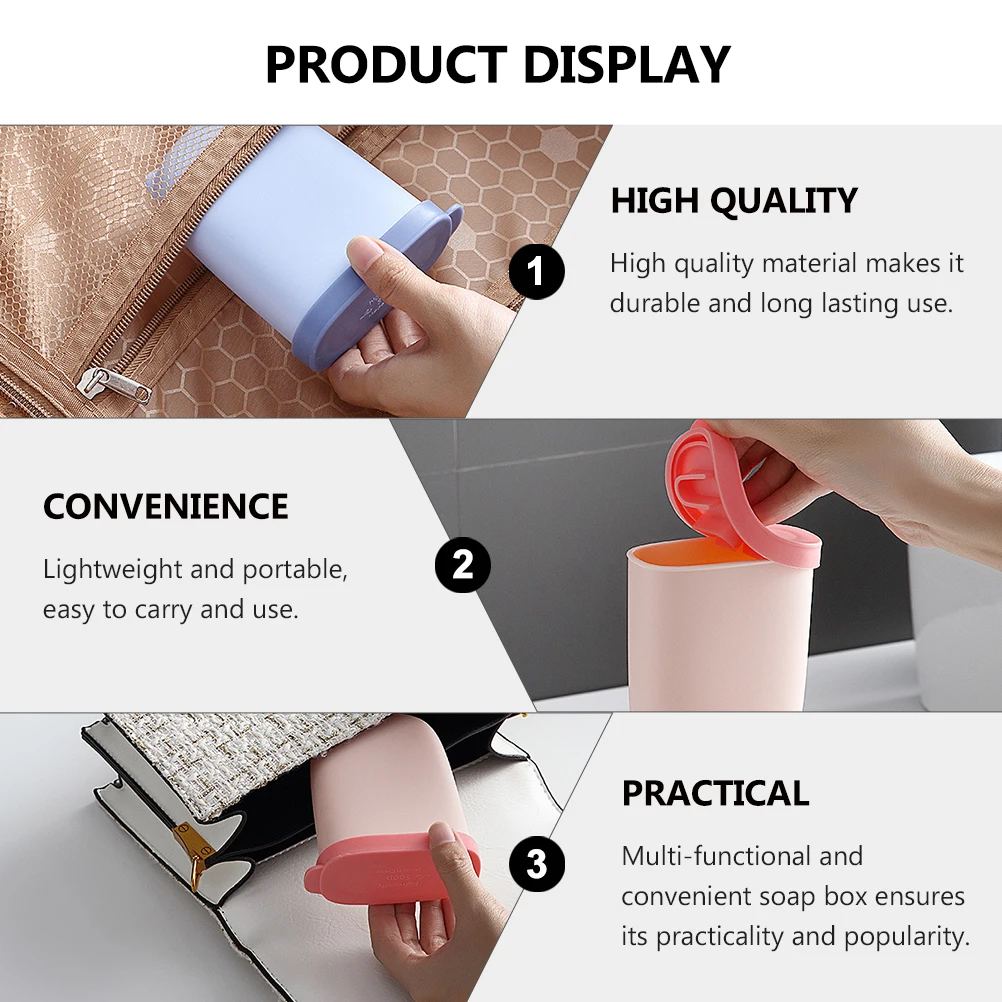 

3 pcs Travel Holder Waterproof Lightweight Plastic Box For Shower Bathroom Storage Container Soap Dish Environmentally