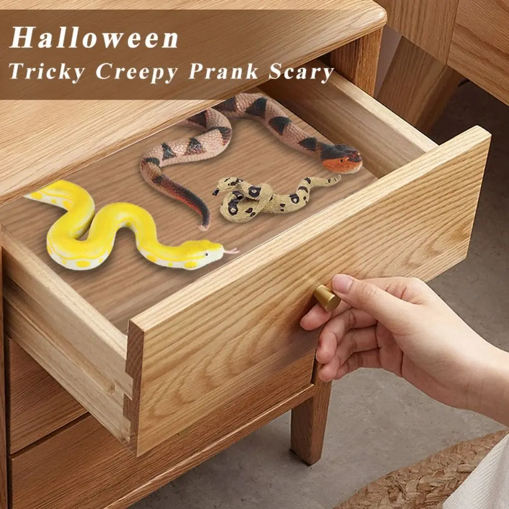 Funny Reptile Animal Snake Action Figures Python Cobra Soft TPR Rattlesnake Model Educational Lifelike Simulation Snake Prank