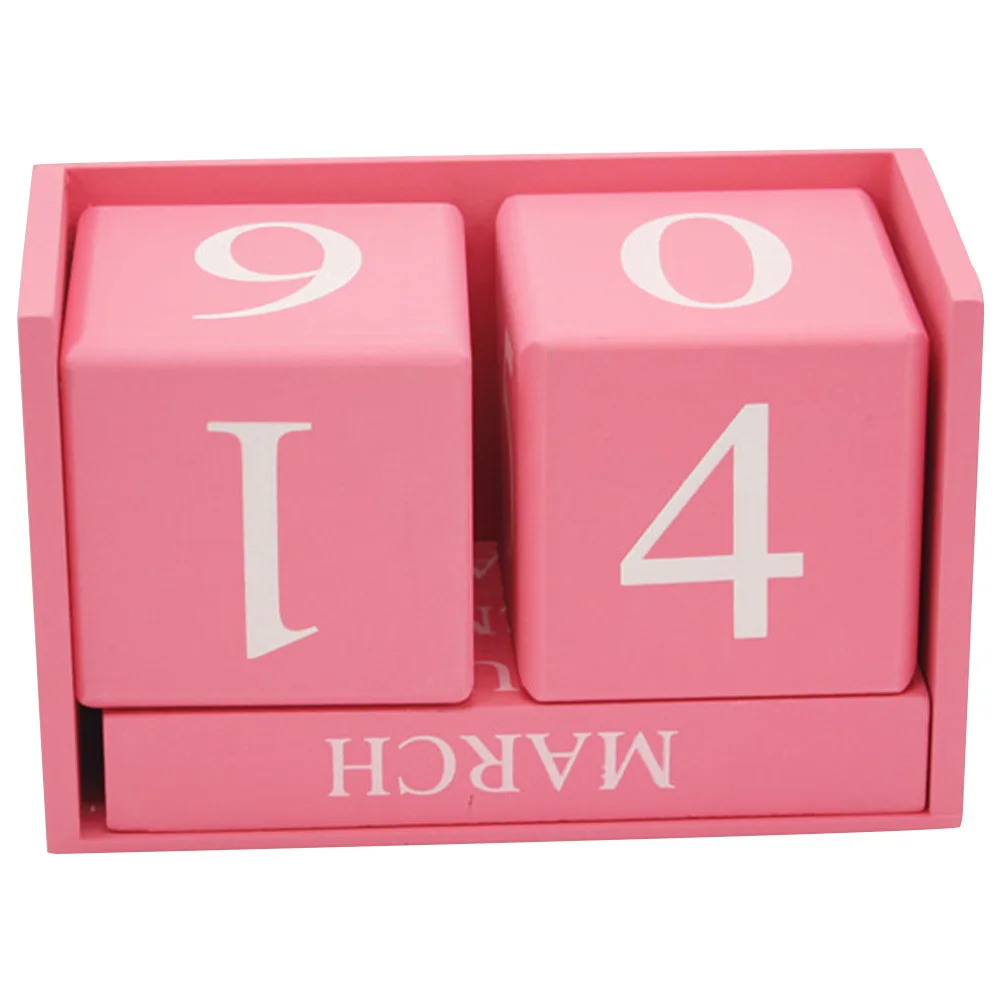 

Wooden Block Desk Calendar Stylish Perpetual Desktop Calendar Daily Date Schedule for Office Home Cafe Decoration