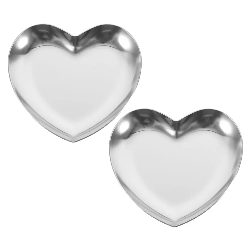 

Stainless Steel Heart Ring Holder Jewelry Organizer Large Capacity Protective Ceramic Tray Gift for Wedding Birthday Mothers Day