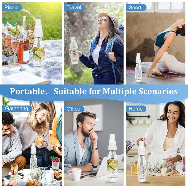 家庭用ソーダメーカー：自家製炭酸飲料用の炭酸水マシン、コーラやその他の冷たい自家製ソーダを作るのに最適 8g CO2