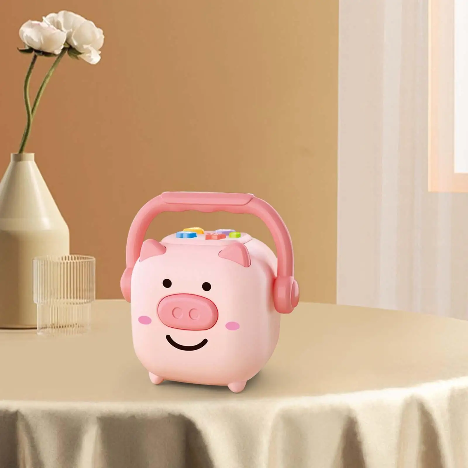 Money Saving Jar Cartoon Storytelling Singing Ornaments Figurine Money Saving Box for Shelf Desktop Office Living Room Home