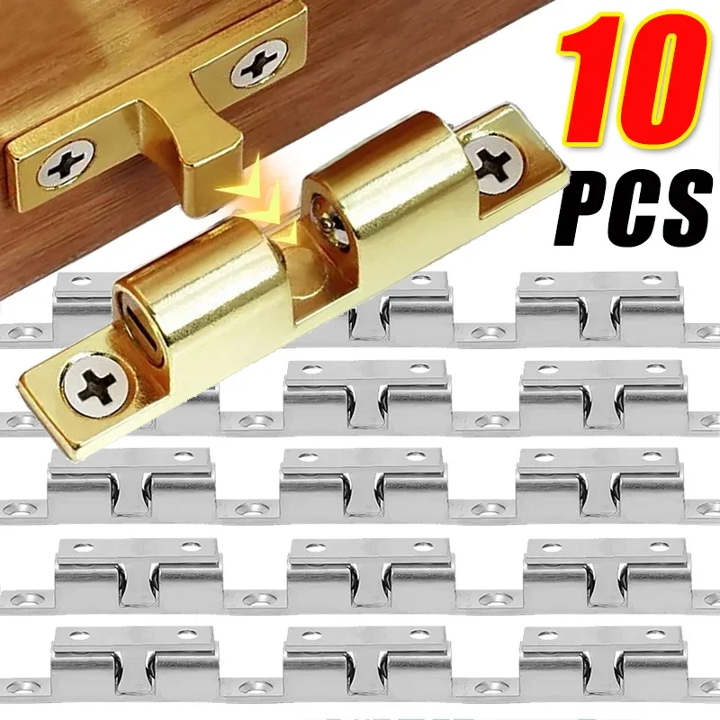 10-1 szt. Mosiężny podwójny zatrzask do drzwi kulkowych zamek szafka meblowa zamknięcie szafy regulowane zatrzaski napinające klamry do drzwi 40/50/60mm