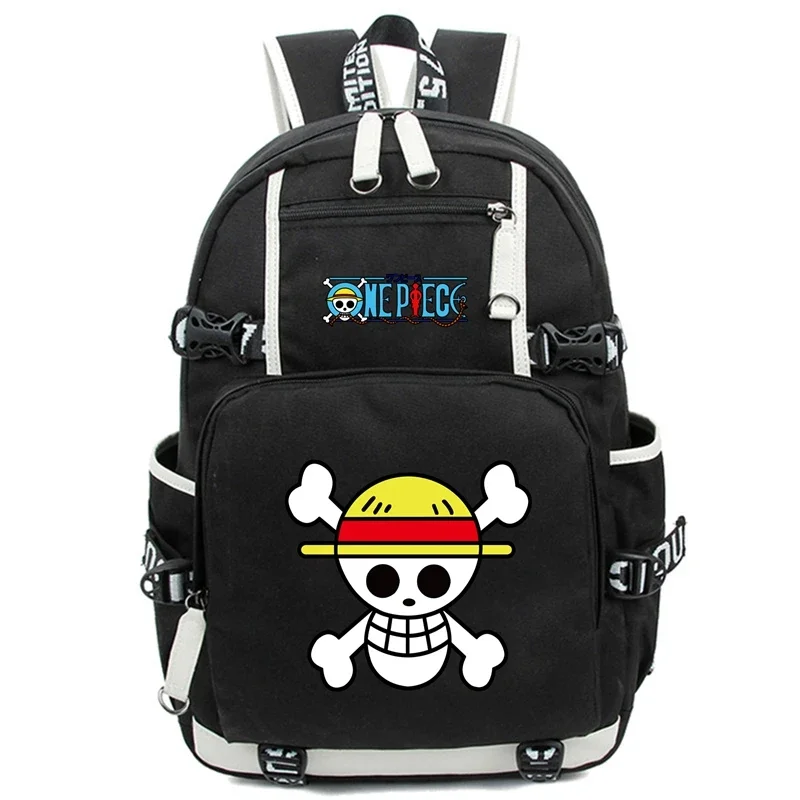 Anime One Piece Backpack for Teen Boys Girls Back To School Backpack Student Luffy Schoolbag Men Women Leisure Usb Travel Bags