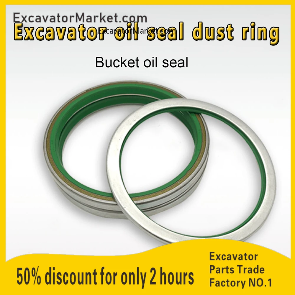 Excavator Supplies Bucket Shaft Oil Seal Dust Ring Bucket Shaft Seal Grease Bucket Oil Seal Dust Ring Excavator Accessories