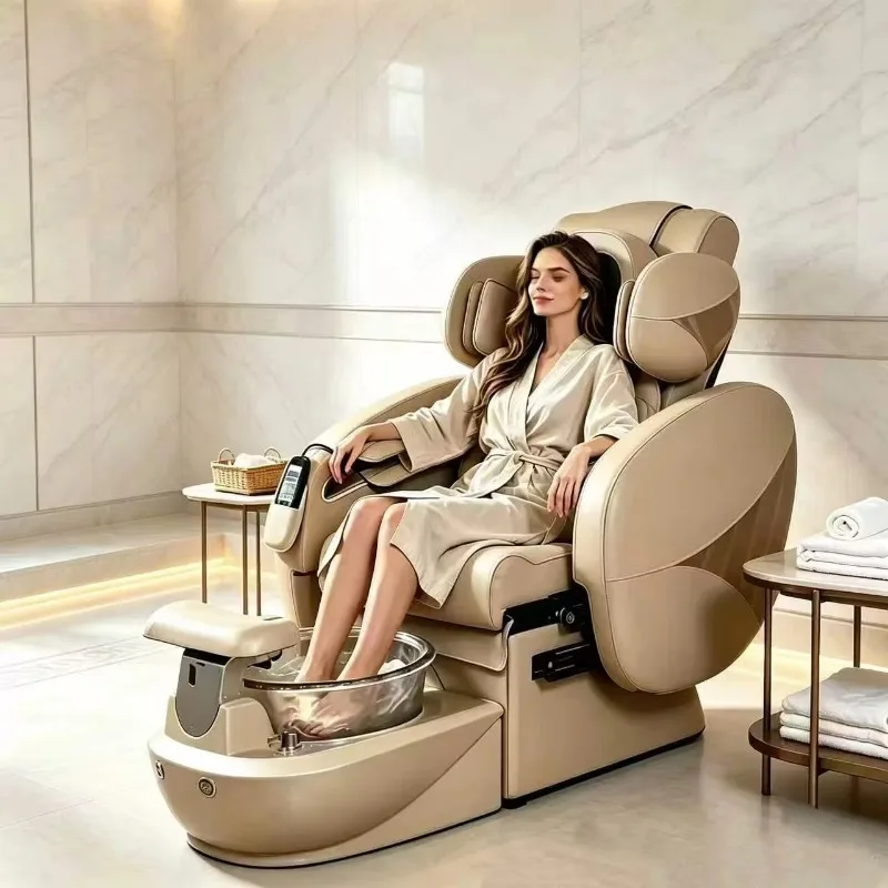 Nail Salon Furniture, Deluxe Foot Chair, Massage Foot Chair with Foot Bath