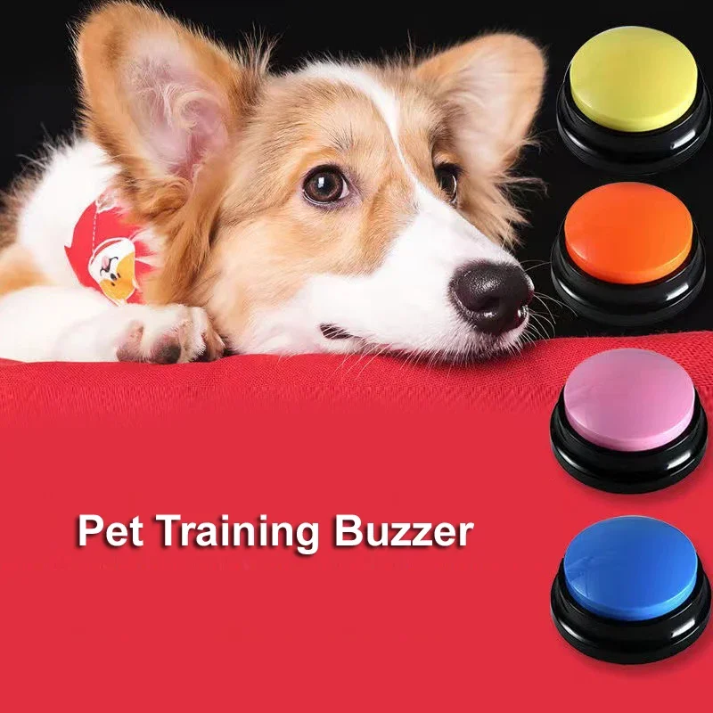 4 Uds. Zumbador de respuesta grabable, botón de respuesta, zumbador de espectáculo de juegos, botón grabable, zumbador de aula, zumbador de entrenamiento para mascotas