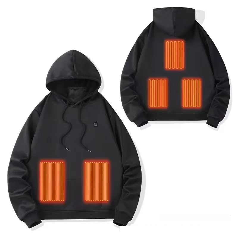 

Mens USB Heated Sweatshirt Electric Heating Clothing Warm Outdoor Leisure Hooded Thermal Jacket Streetwear