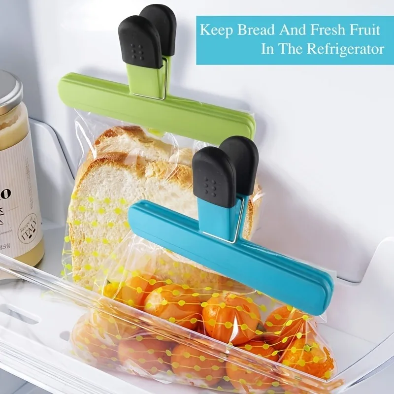 3pcs Food Bag Clips Chip Bag Clips Snack Bag Paper Clips Heavy-Duty Plastic Sealing Clips Kitchen Supplies Christmas Decorations