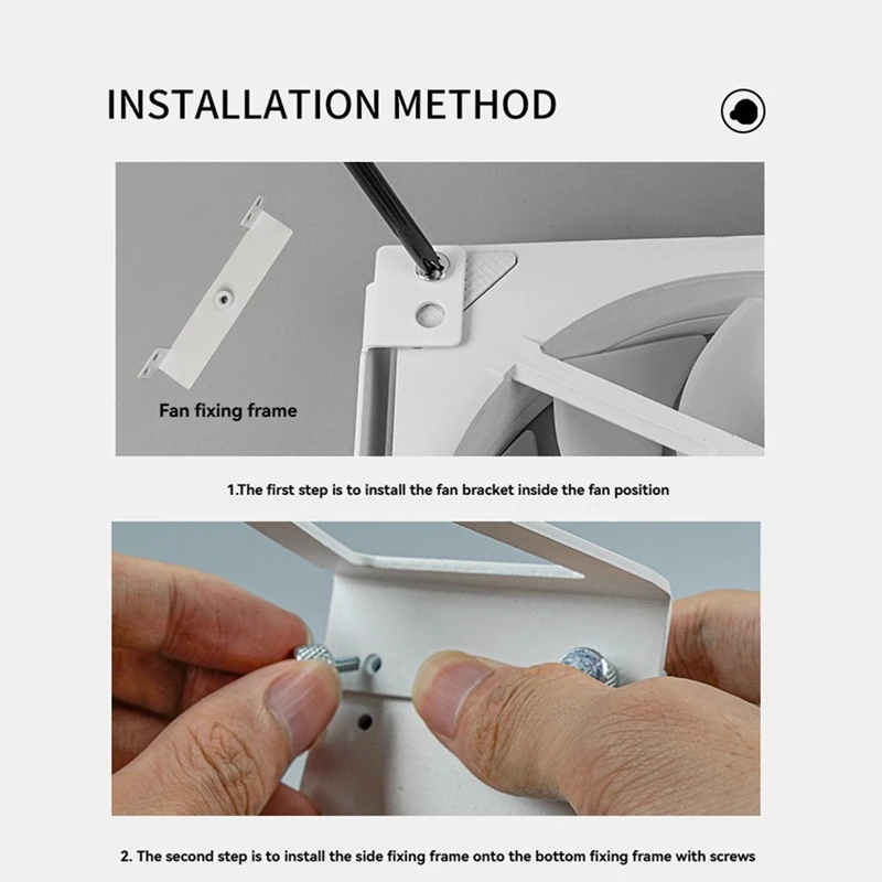 

Multi-Purpose Fan Mount Stand PC Case External Cooling Fans Bracket for 120 & 140mm PC Fans, 360 Degrees Rotation White-ABVP