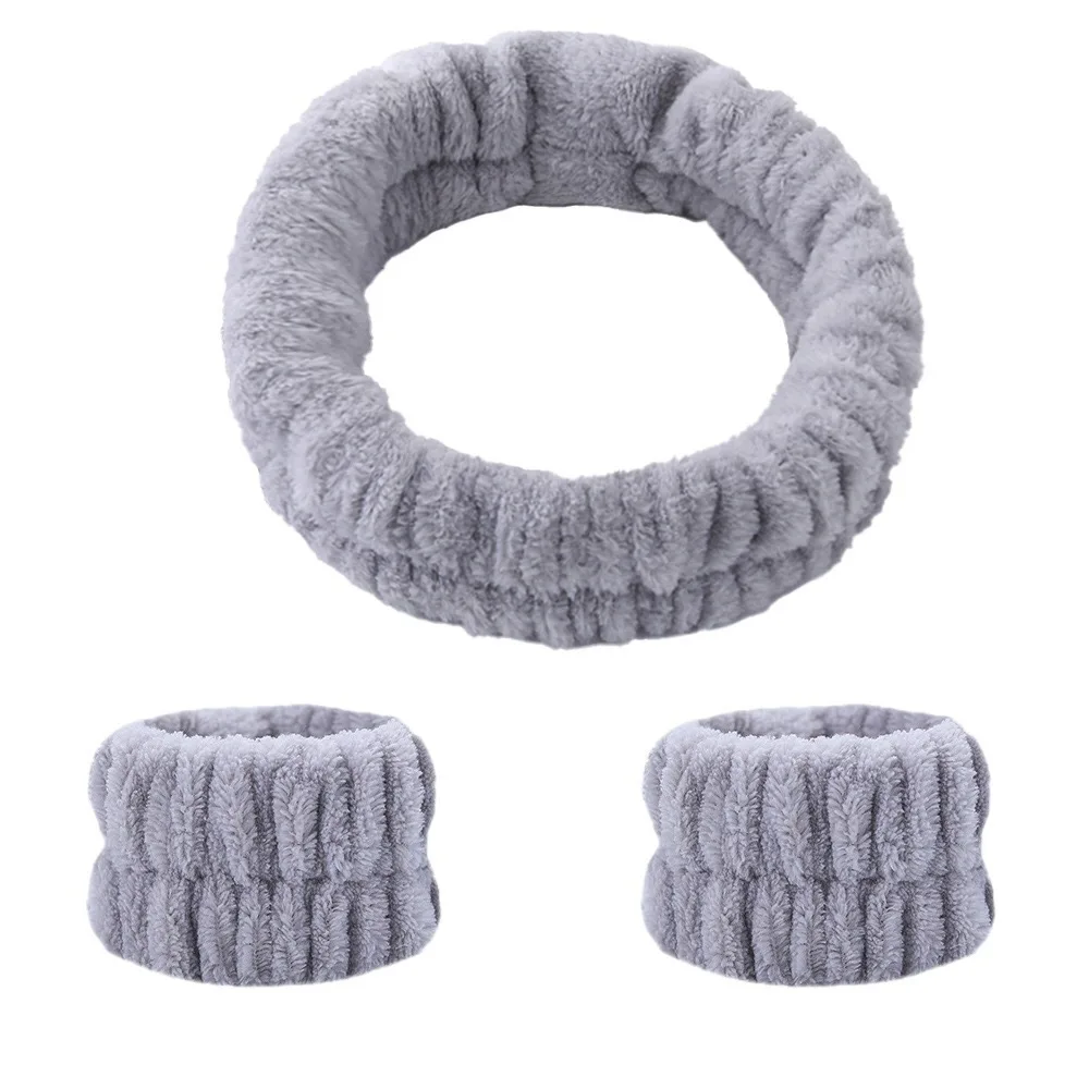 Gesichtswasch-Armband-Set, Damen-Stirnband-Armbänder, saugfähige, wasserdichte Armbänder, Make-up, Gesichtswasch-Haarbänder – Detail 9