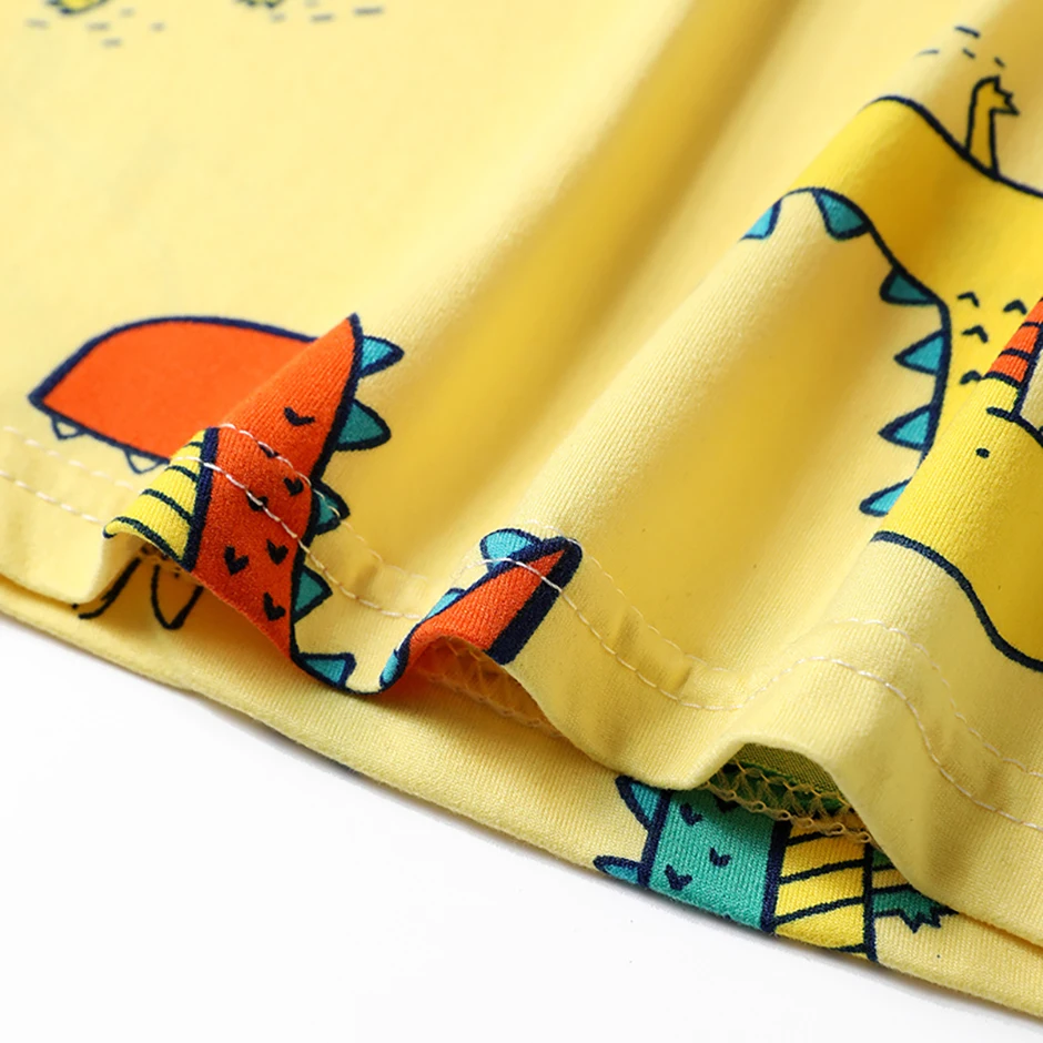 2-tlg. Kinder Sommer Mode Druck Hause Kleidung Anzug Junge Bequeme Joker Dinosaurier Kurzen ärmeln Mädchen Süße Rosa shorts Anzug – Detail 27
