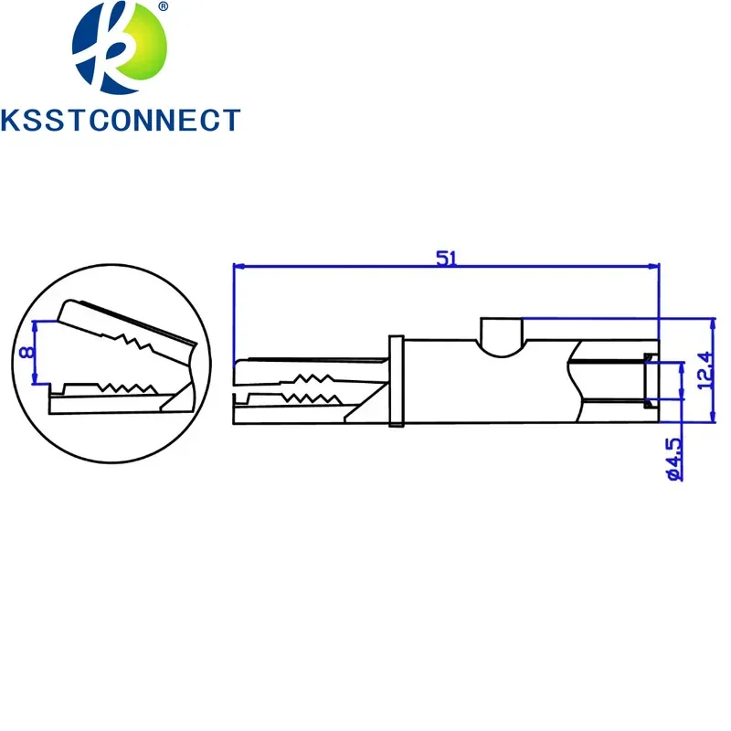 CC259  Full Insuated Slim Crocodile Alligator Clips with 4mm Socket