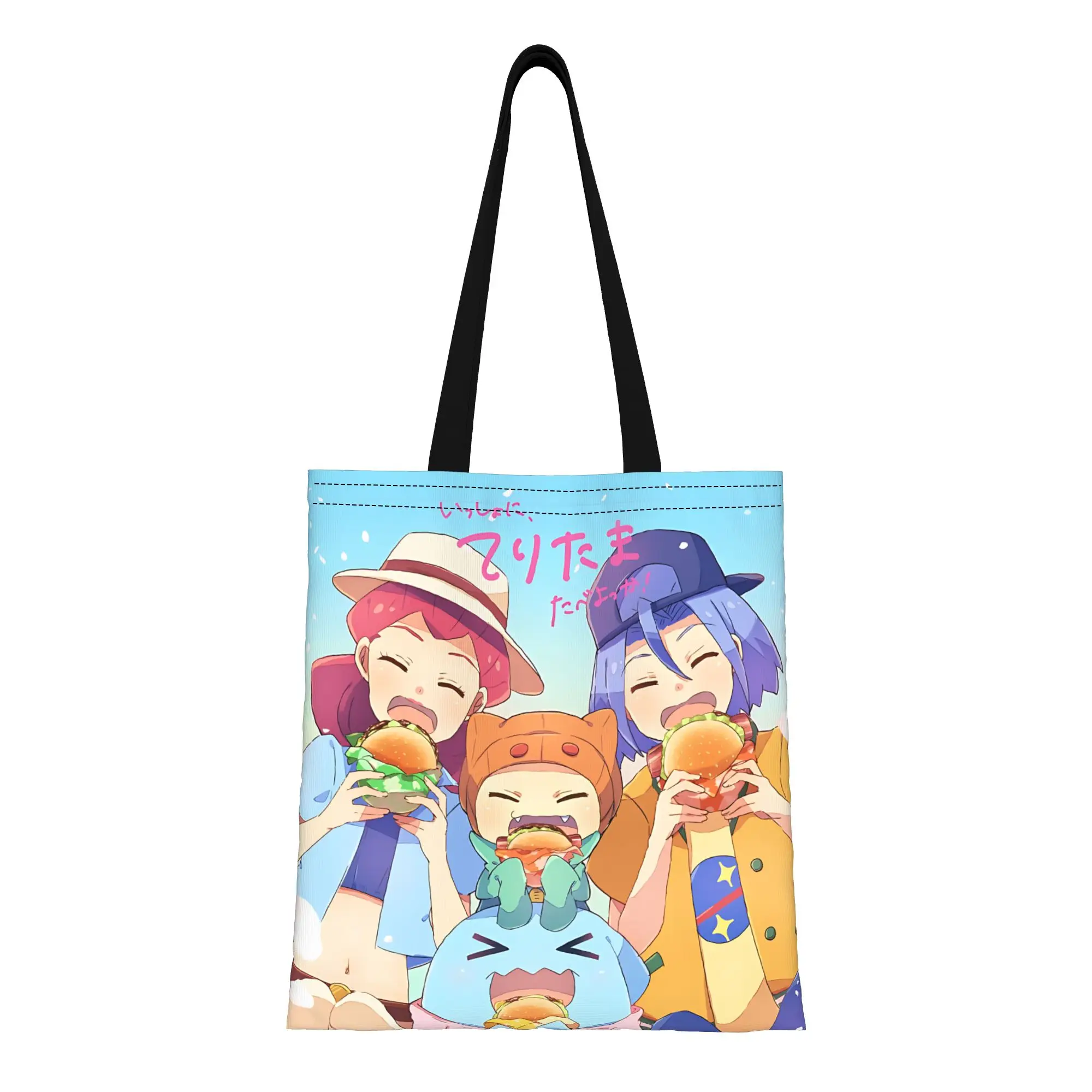 

1 шт. холщовая сумка-тоут Funko с принтом Покемонов и Командой Ракет, женская сумка через плечо, для первого дня в школе