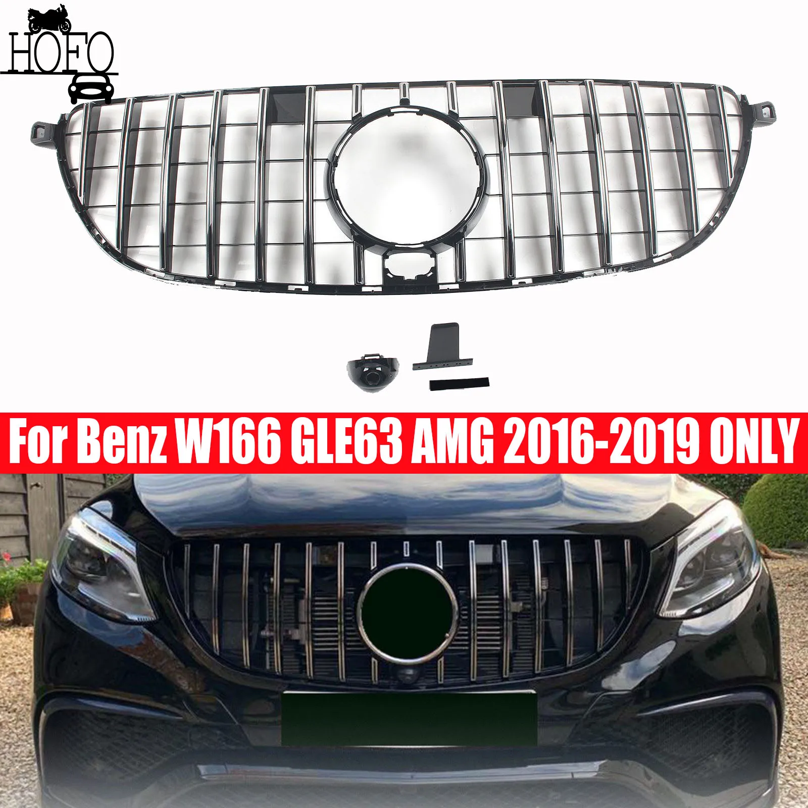 

For Mercedes Benz W166 GLE63 AMG 2016-2019 Front Inlet Mesh Grille Bumper Grill Middle Grid Tuning Accessories Body Kit