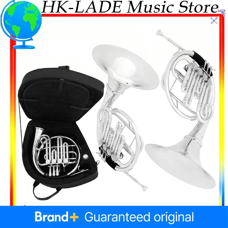 

SLADE B♭ Professional French Horn 4-Key Detachable Brass Silver Plated with Larger Bell Case Mouthpiece And Cleaning Kit