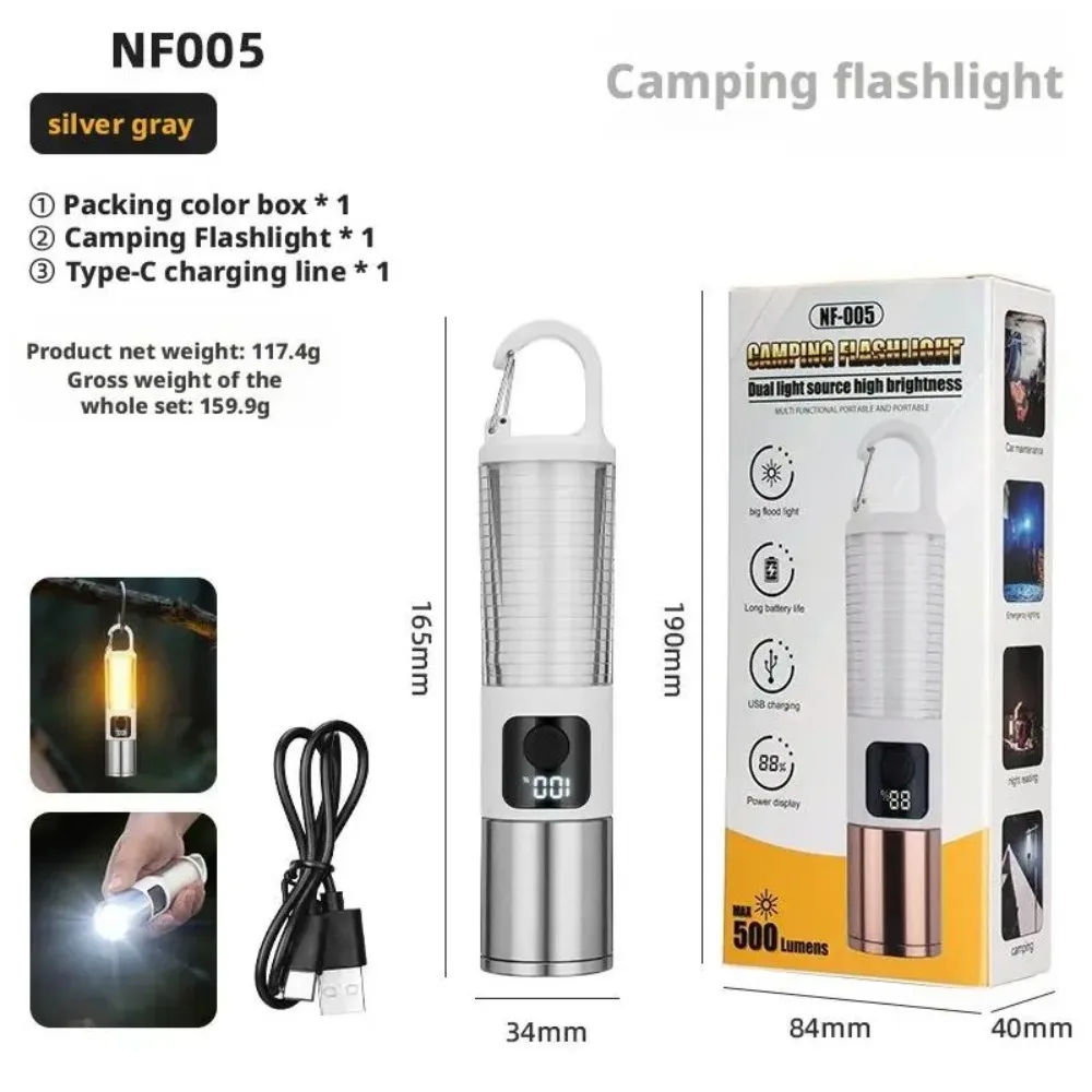 Aluminum Alloy Camping Flashlight Super Bright LED Long Lasting Battery Tent Atmosphere Light IP Waterproof Grade