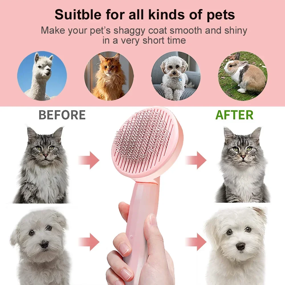 Cat Hair Brush Claw Shape Self Clean Pet Grooming Tool Short Massager Scraper Remover Dogs Hair Shedding Comb Kitten Accessories